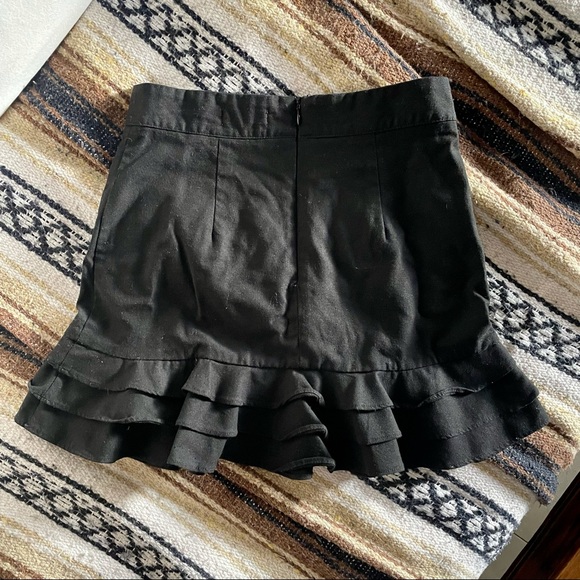 Black Ruffle Mini Skirt - Picture 2 of 4